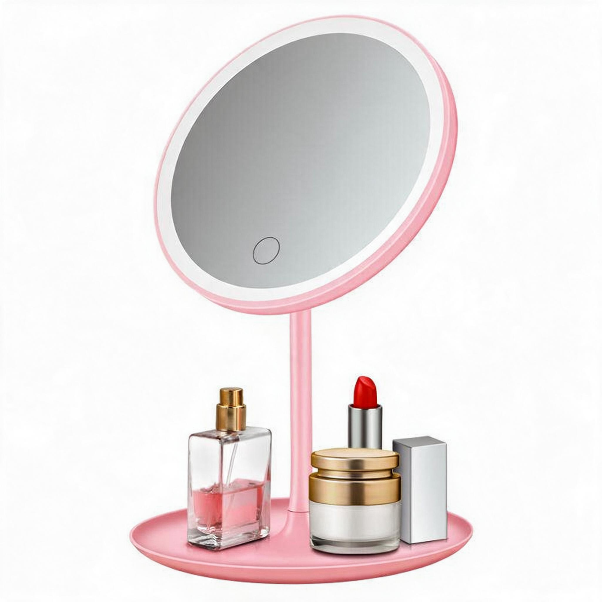 🔆 Vanity Mirror | ABS Plastic | Bedroom | Beauty Lovers | Pink Dimmable LED Glow