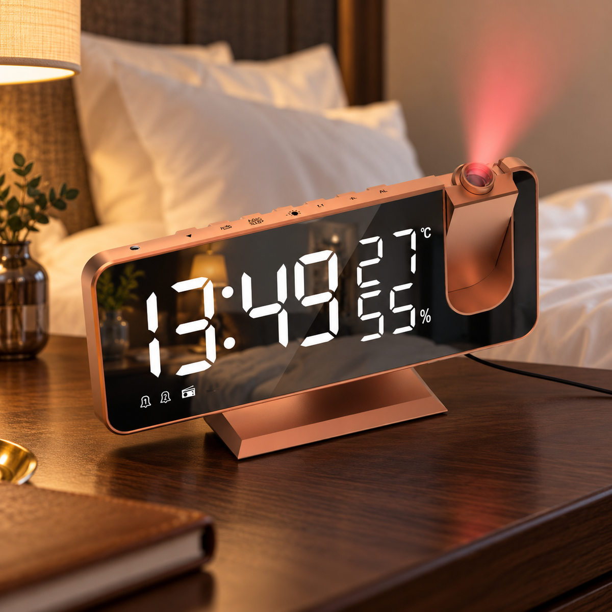 ⏰ Alarm Clock | ABS Plastic | Bedrooms | Students | Large Red Projection Display