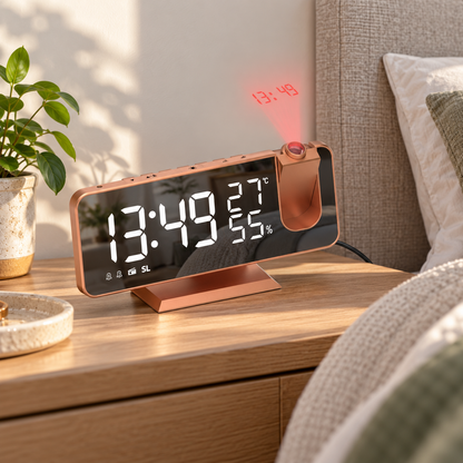 ⏰ Alarm Clock | ABS Plastic | Bedrooms | Students | Large Red Projection Display