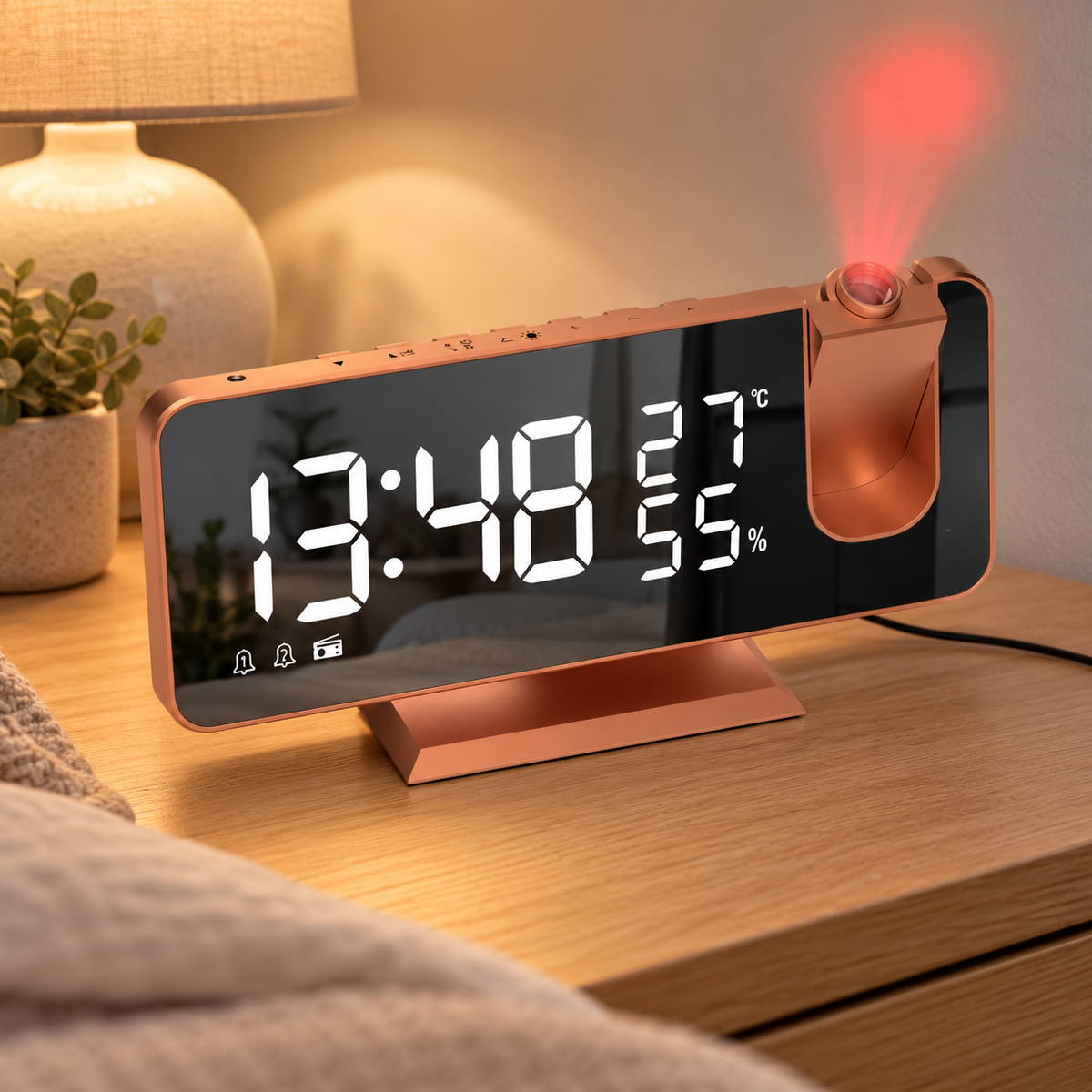 ⏰ Alarm Clock | ABS Plastic | Bedrooms | Students | Large Red Projection Display