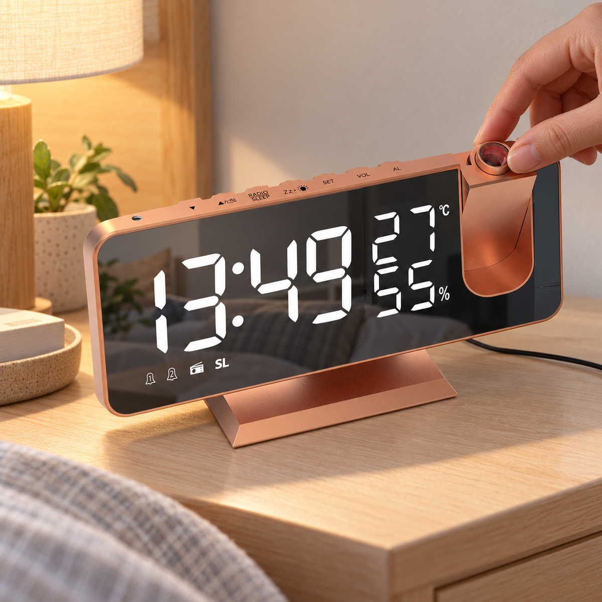 ⏰ Alarm Clock | ABS Plastic | Bedrooms | Students | Large Red Projection Display