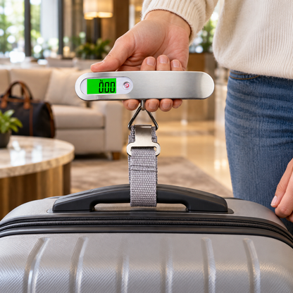 ✈️ Luggage Scale | Stainless Steel | Airport | Travelers | Green Digital Display