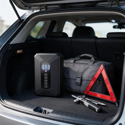 🔧 Car Air Pump | ABS Plastic | Road Trips | Drivers | Digital Tire Emergency Kit