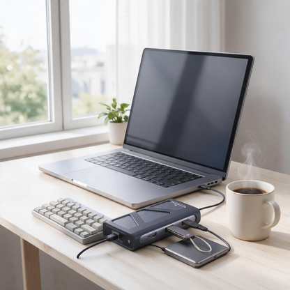 🧩 USB-C Hub | Aluminum | Desk | Tech Lovers | Vertical Multi-Port Command Center