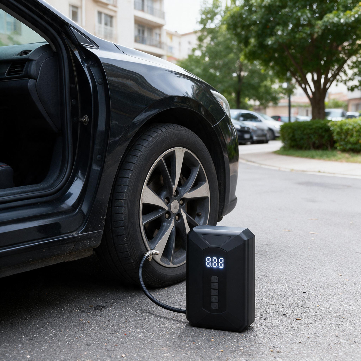 🔧 Car Air Pump | ABS Plastic | Road Trips | Drivers | Digital Tire Emergency Kit