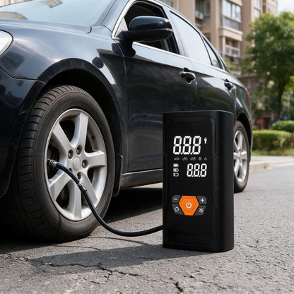 🔧 Tire Inflator | ABS Plastic | Car | Motorists | Black Digital Pressure Display