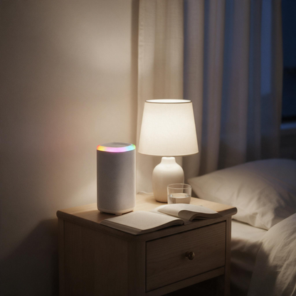 🎵 Bluetooth Speaker | Plastic | Living Room | Music Lovers | White RGB Mood Glow
