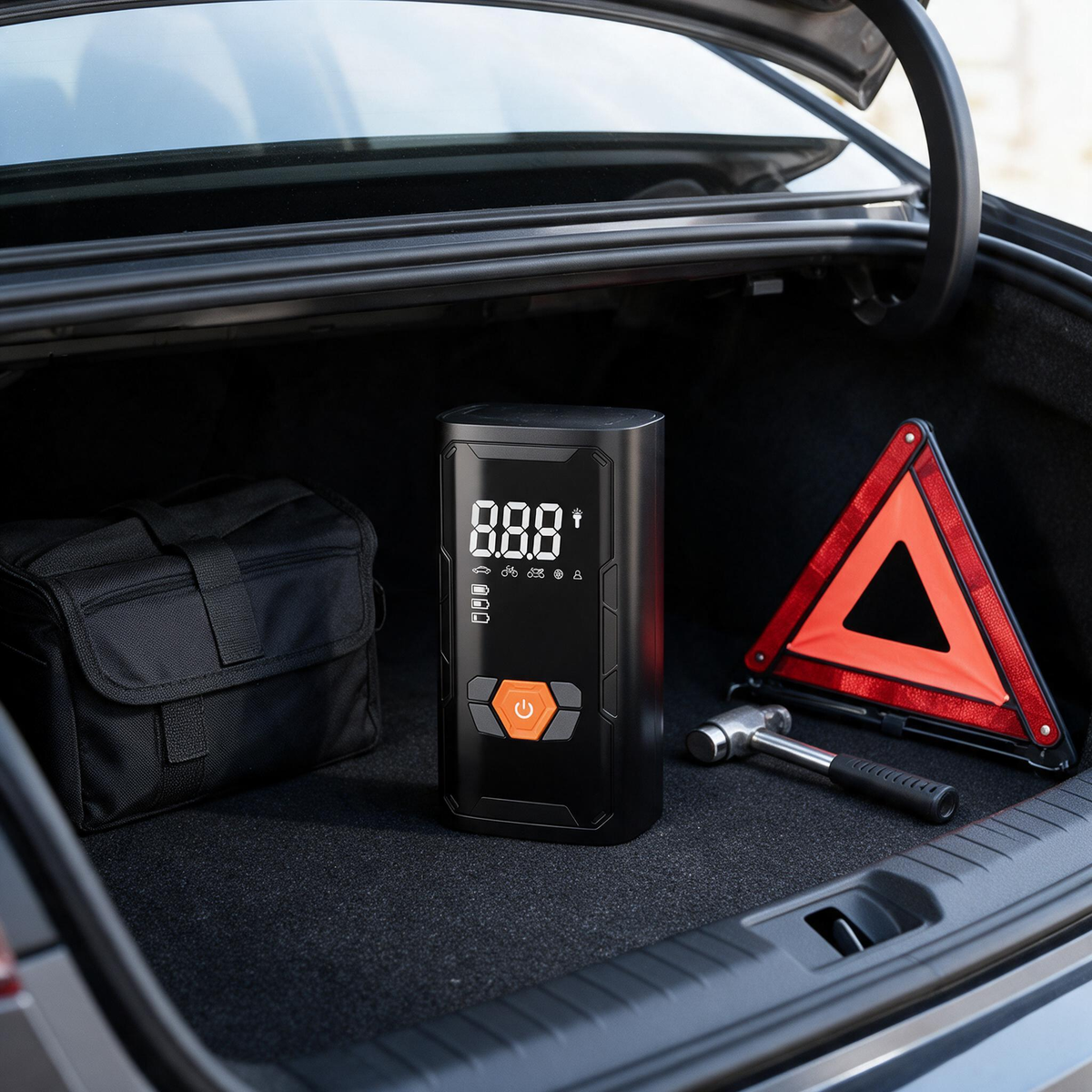 🔧 Tire Inflator | ABS Plastic | Car | Motorists | Black Digital Pressure Display