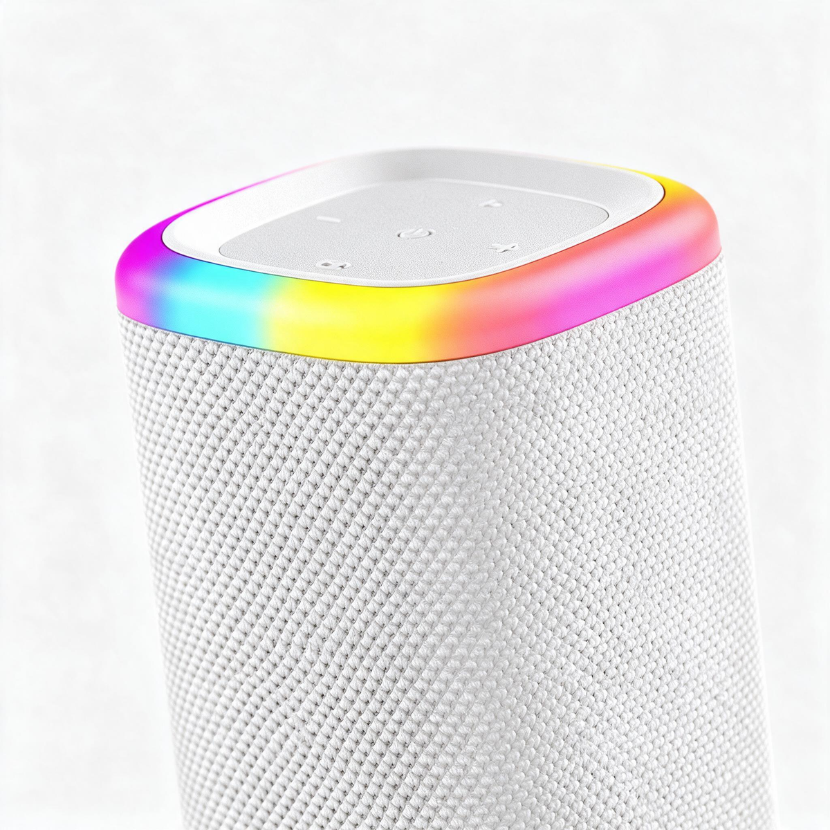 🎵 Bluetooth Speaker | Plastic | Living Room | Music Lovers | White RGB Mood Glow